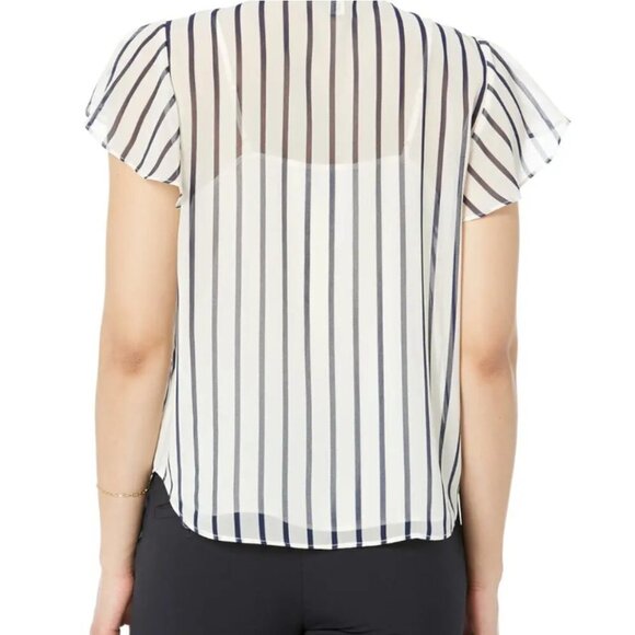 LAUREN Ralph Lauren Striped Ruffle-Trim Chiffon Blouse - Picture 3 of 10